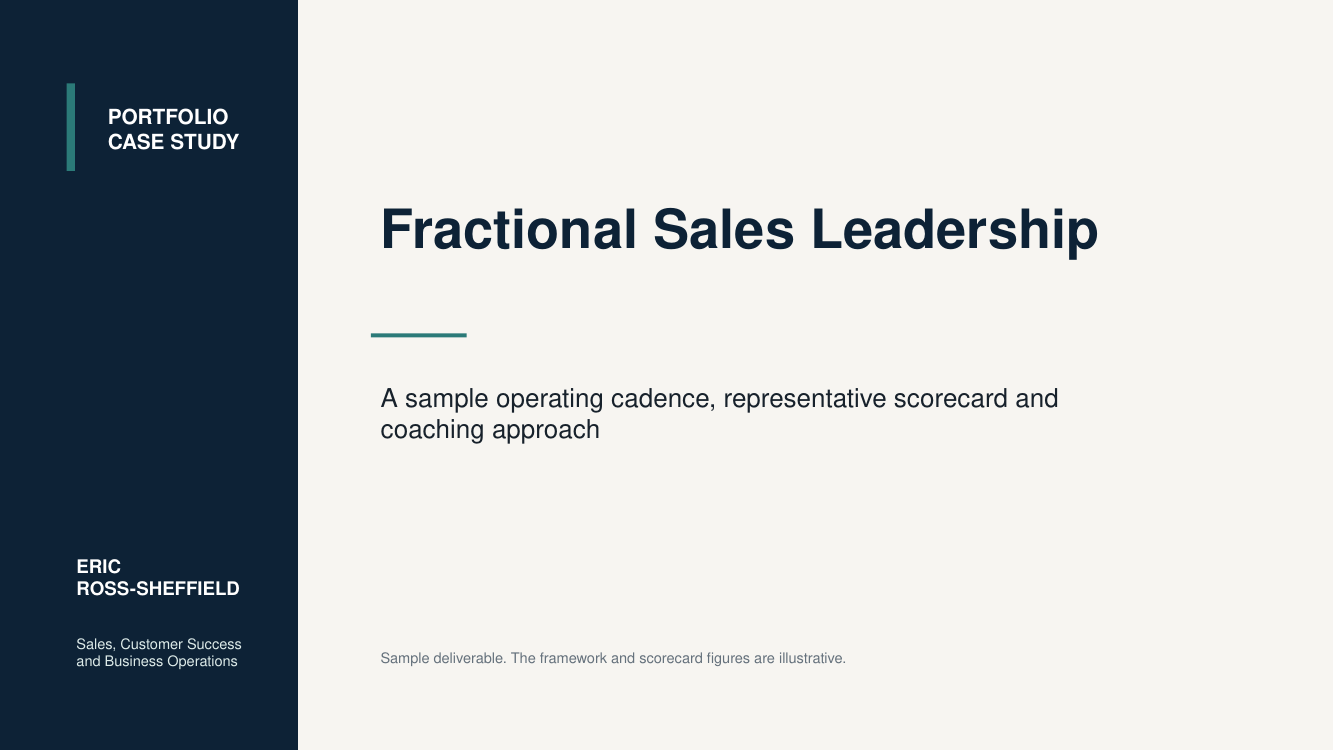 Fractional Sales Leadership toolkit cover