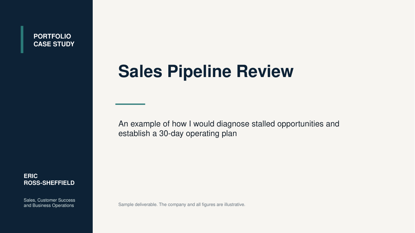 Sales Pipeline and Process Audit case study cover